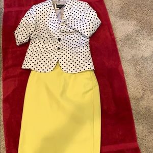 Lemon yellow lines pencil skirt - NEVER WORN